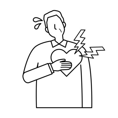 Göğüs ağrısı olan yaşlı bir adam.