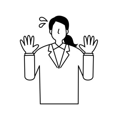 Şaşkın kadın ofis çalışanı.