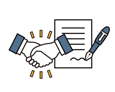 Kontrat ve el sıkışma ile iş sahnesi