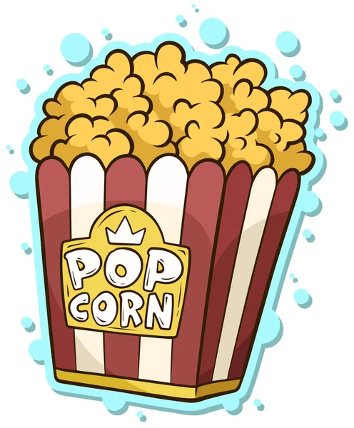 Cartoon popcorn in paper bucket box — Stock Vector
