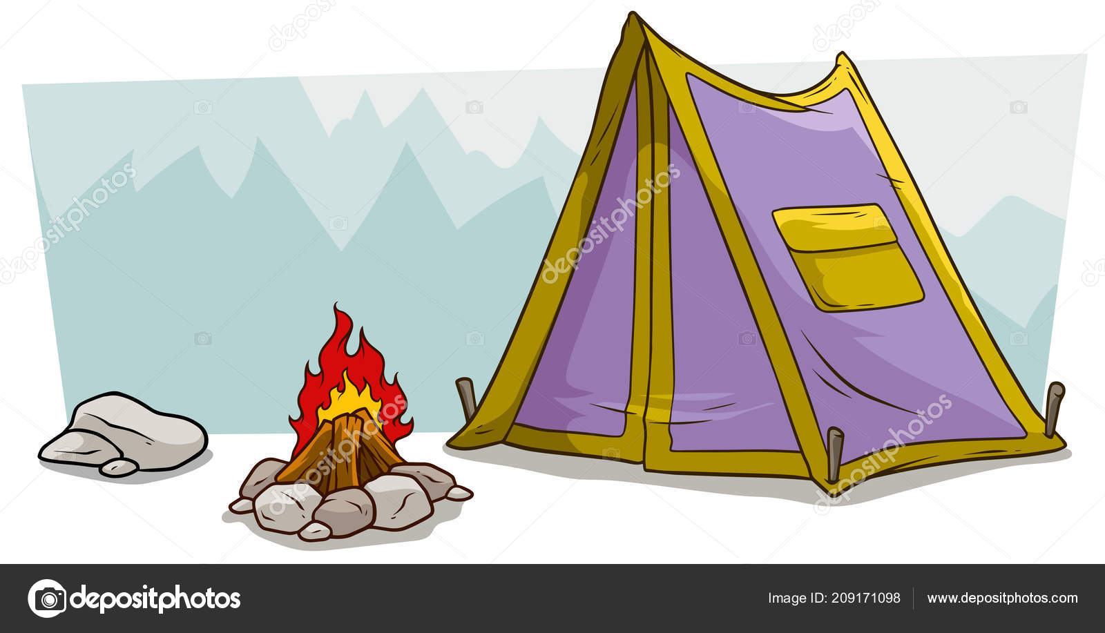 pictures cartoon camping cartoon camping tent and campfire against mountain stock vector c gb art 209171098 https depositphotos com 209171098 stock illustration cartoon camping tent and campfire html