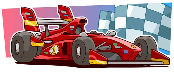 Dessin animé moderne rouge sport voiture de course — Image vectorielle