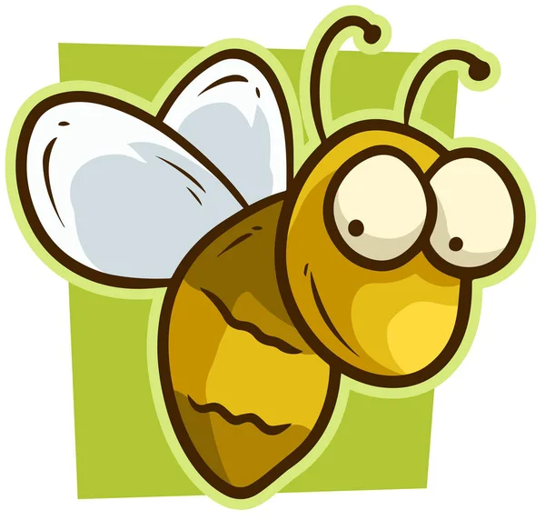 Cartoon schattige gele lachende bee vector icoon — Stockvector