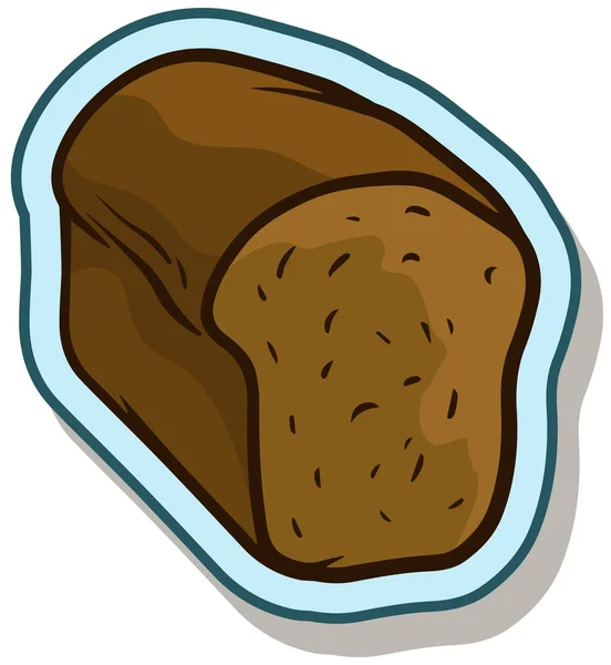 Kreskówka Kolorowe Smaczny Brązowy Chleb Żytni Białym Tle Wektor Ikona — Wektor stockowy