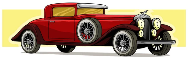 Cartoon retro vintage lyx röd bil vektor symbol — Stock vektor