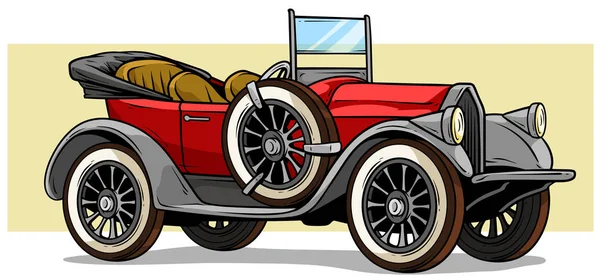 Desenhos animados retro vintage luxo carro conversível —  Vetores de Stock