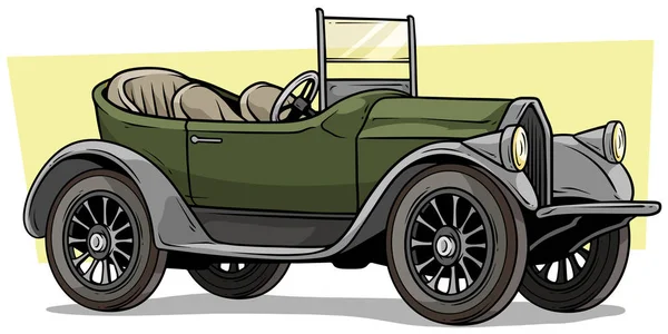 Cabriolethyra tecknad retro vintage lyx — Stock vektor