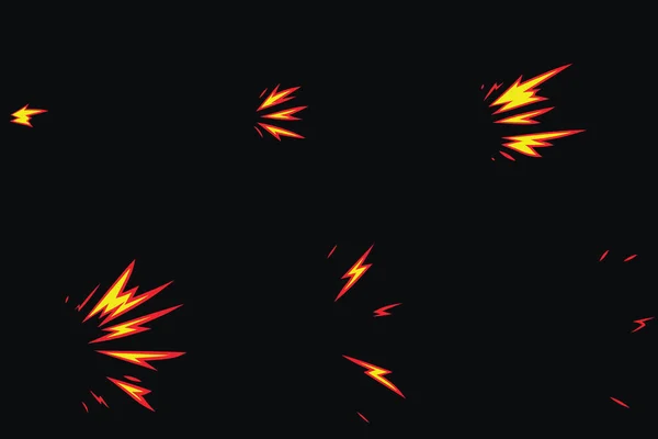 Dibujos Animados Fresco Naranja Rojo Explosión Explosión Animación Sprites Hoja — Archivo Imágenes Vectoriales