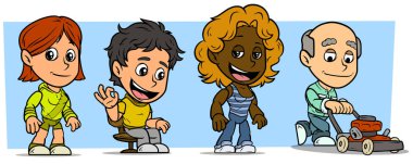 Komik çocuk ve kız karakter karikatür. Vol 21