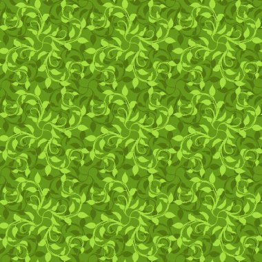 Grafik gerçekçi detaylı yeşil dal gül yaprakları ve dikenler. Vektör çiçek süsleme seamless modeli.