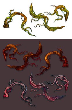 Karikatür grafik Ağaç kökleri ve küme şubeleri