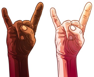 Çizgi film beyaz ve siyah insan vektör set eller