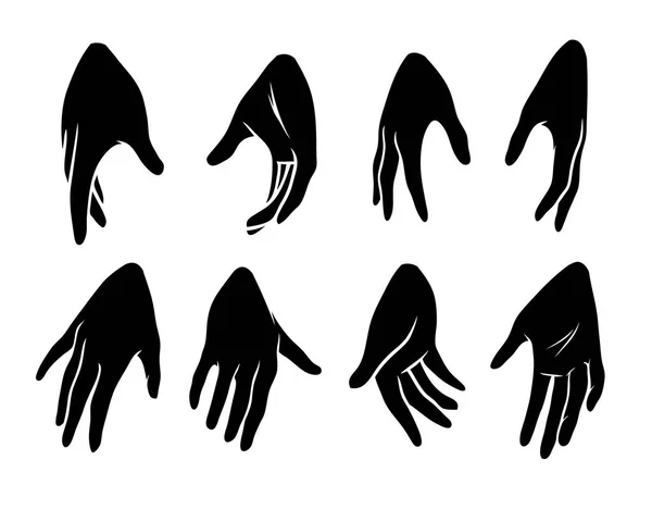 Мультяшний силует рук людини Векторні іконки набір — стоковий вектор