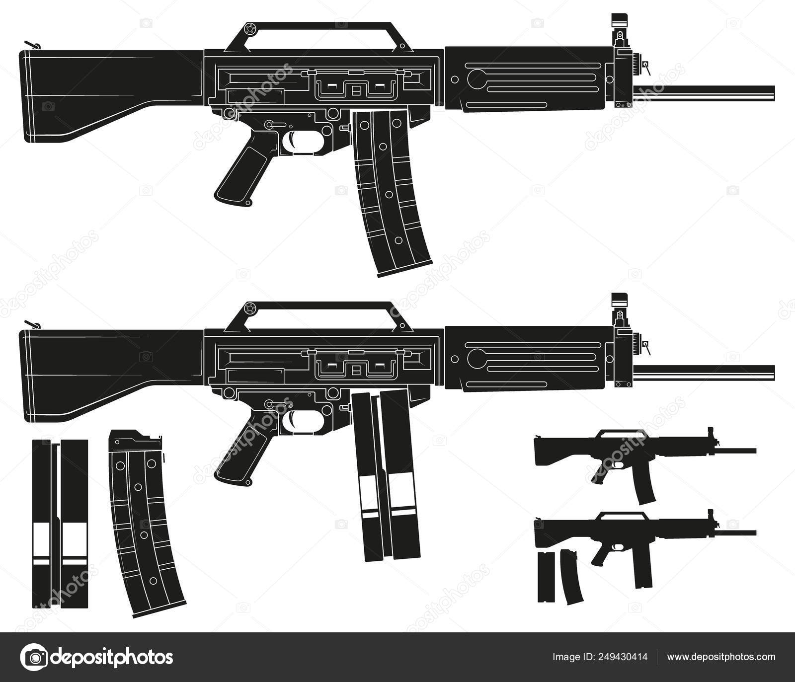 现代自动加利步枪的图形剪影图库矢量图©GB_Art 249430414, image size:1600x1373