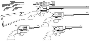 Optik görüş ile grafik eski tabanca