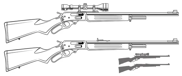 Carabina gráfica con mira óptica — Vector de stock