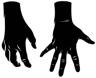 Çizgi film siluet insan eli vector Icons set