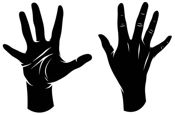 Cartoon silhouette human hands vector icons set — Stock Vector