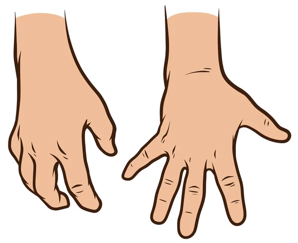 Cartoon weiße menschliche Hände Vektor-Symbole gesetzt — Stockvektor