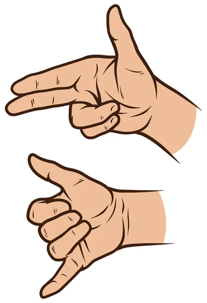 Cartoon white human hands vector icons set — Stock Vector