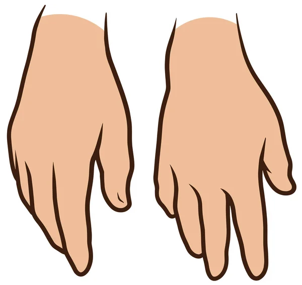 Tecknad vit mänskliga händer vektor ikoner set — Stock vektor