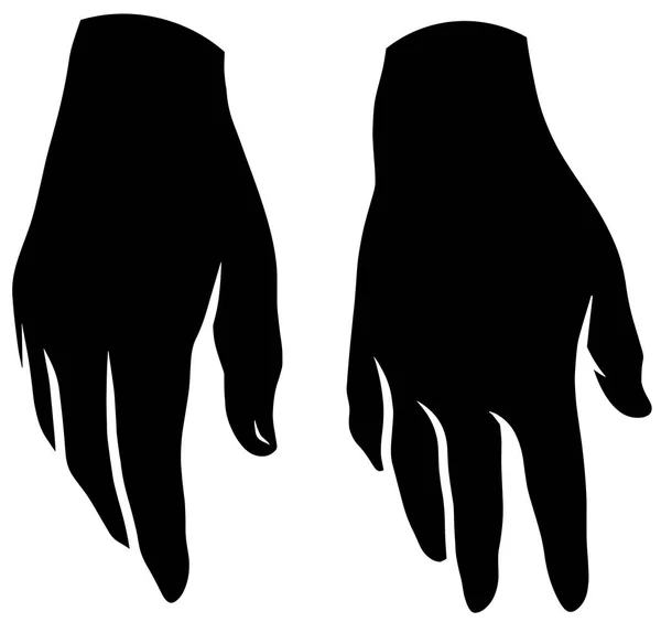 Мультфильм силуэт человеческих рук векторные иконки набор — стоковый вектор