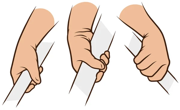 Dessin animé mains humaines blanches icônes vectorielles ensemble — Image vectorielle