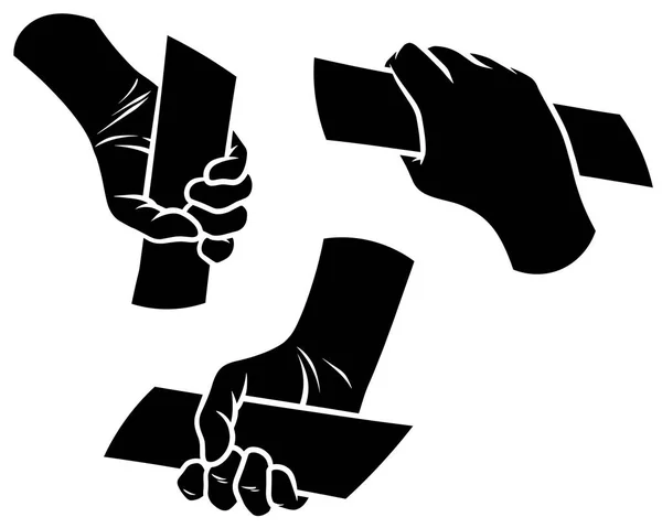 Cartoon silhouette human hands vector icons set — Stock Vector