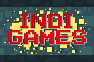 Kırmızı piksel retro metin düğmesini video oyunları için