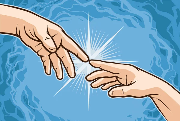 Dessin animé mains se touchant avec les doigts — Image vectorielle