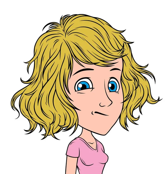 Cartone animato ragazza personaggio ritratto vettore avatar — Vettoriale Stock