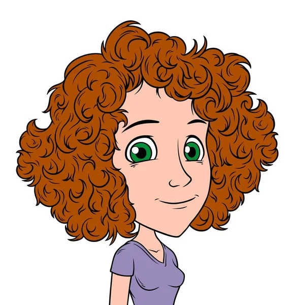 Cartone animato ragazza personaggio ritratto vettore avatar — Vettoriale Stock