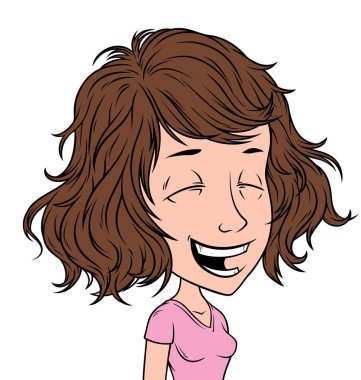 Karikatür kız karakter portre vektör avatar