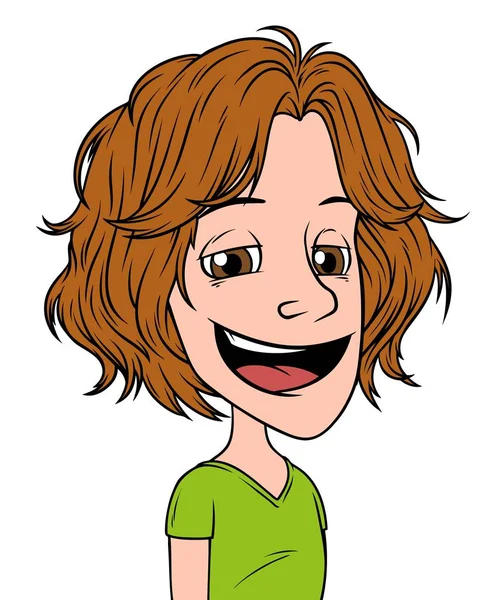 Cartoon boy personaggio ritratto vettoriale avatar — Vettoriale Stock