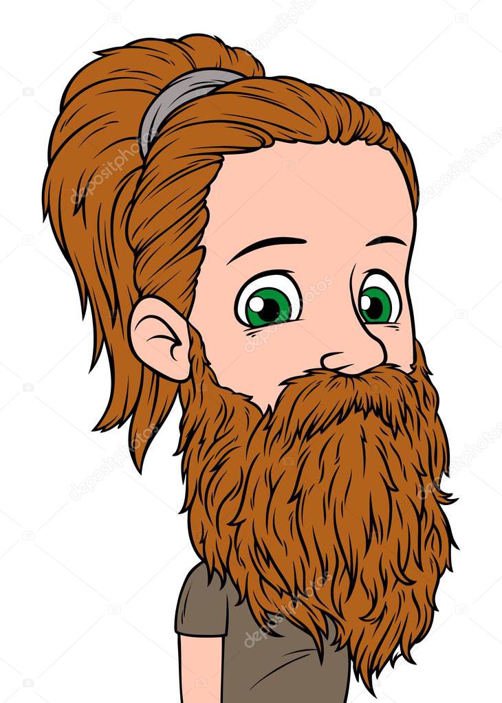 Cartoon boy character portrait vector avatar