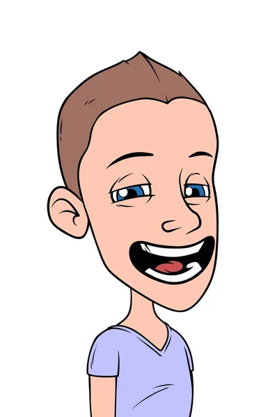 Caricatura chico personaje retrato vector avatar — Vector de stock