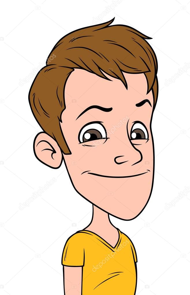 Cartoon boy character portrait vector avatar