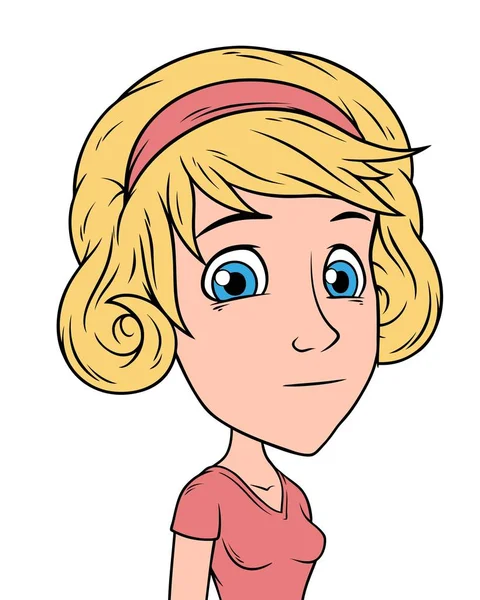 Cartoon Girl karakter portré vektor avatar — Stock Vector