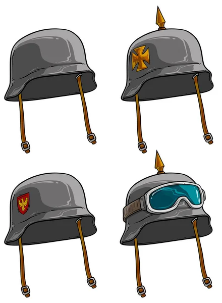 Dessin animé vieux casque soldat allemand rétro vecteur — Image vectorielle