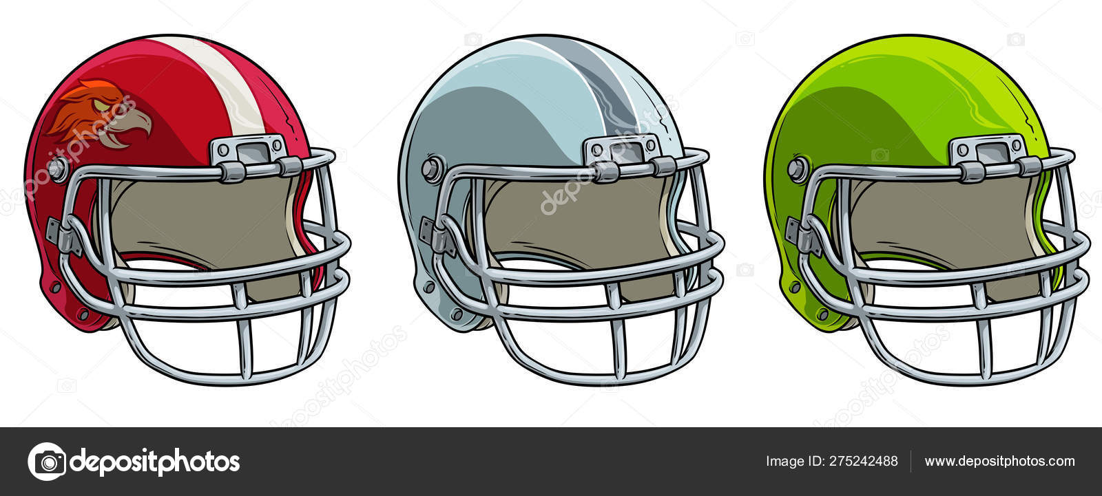 vector de dibujos animados de icono de casco de equipo de fútbol americano.  campo deportivo 14837927 Vector en Vecteezy