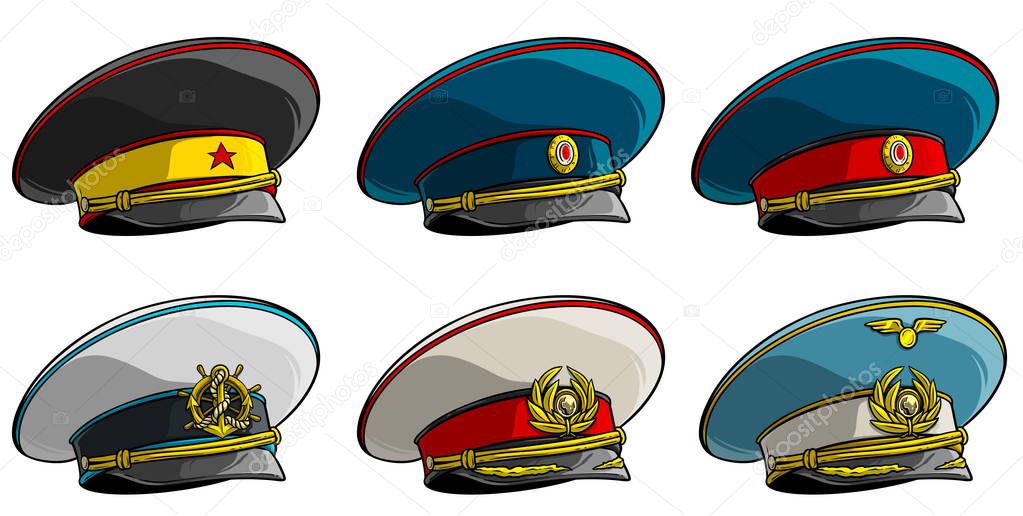 Soviet military officer peaked cap with red star