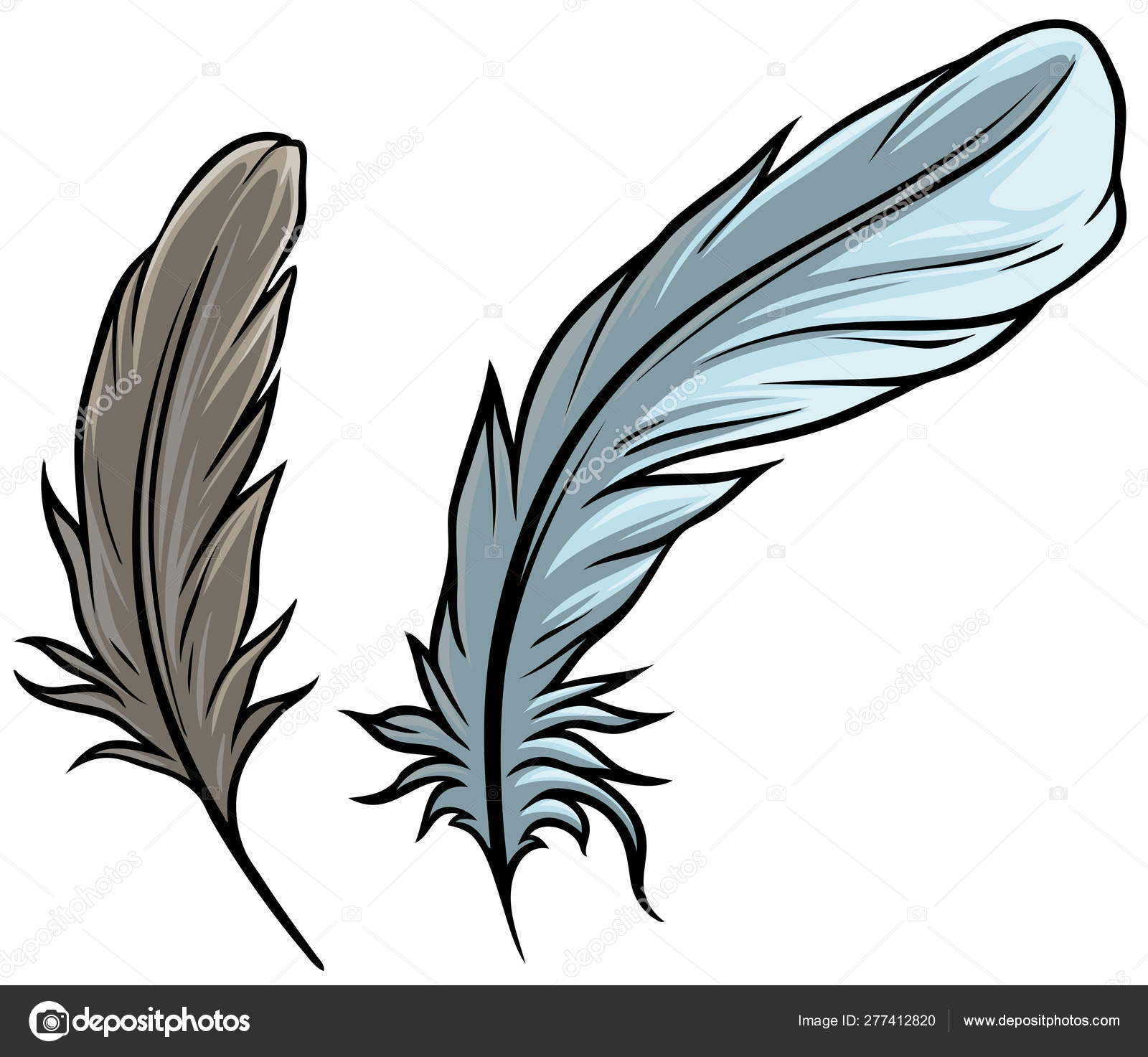 Cartoon detailed bird feathers vector set Stock Vector Image by ©GB_Art  #277412820