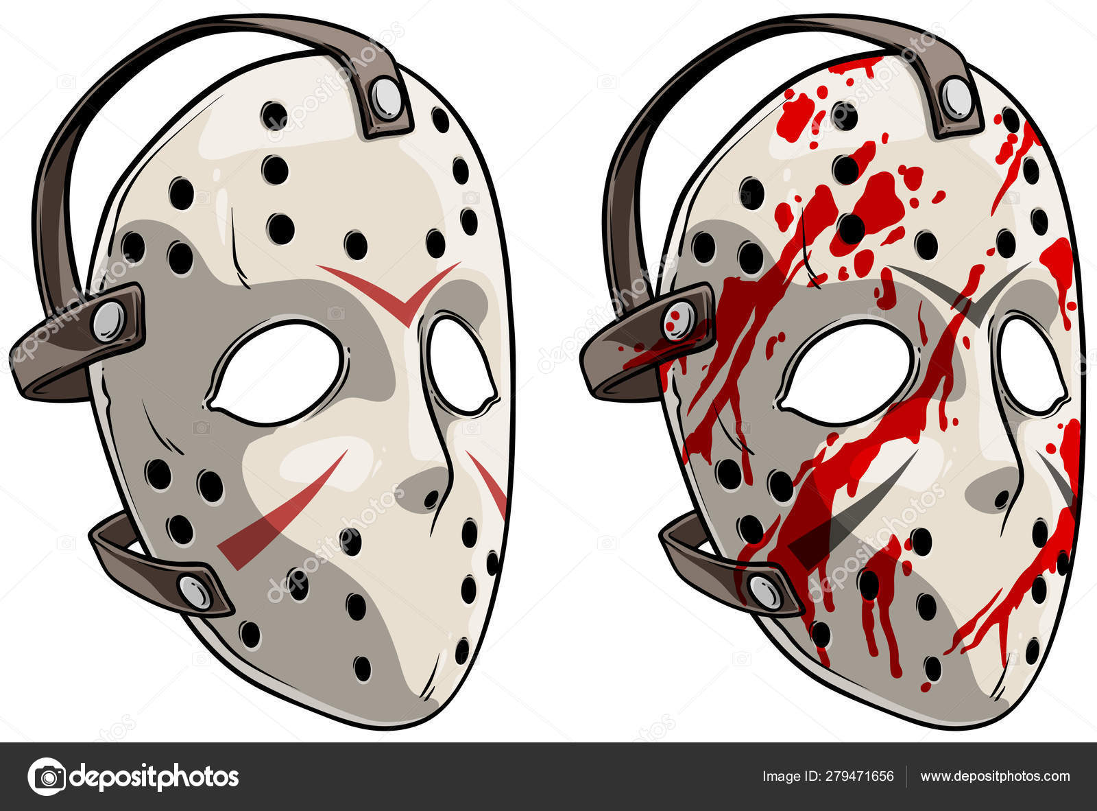 Animated] 3D Scary Face Mask Dotted