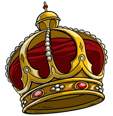 Karikatür altın kraliyet kral taç vektör