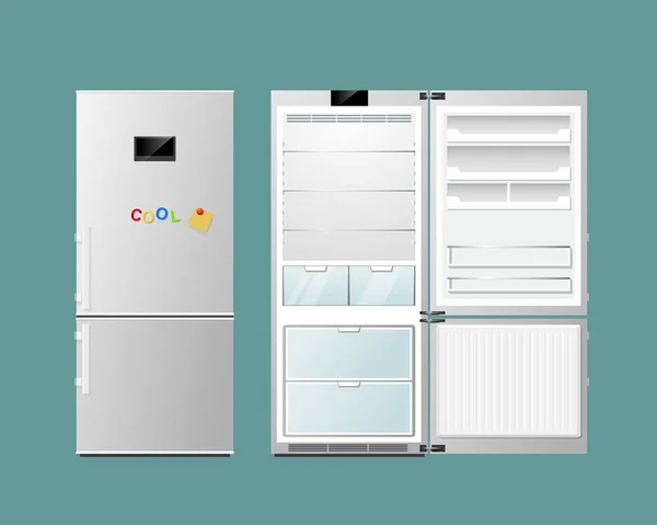 Refrigerador Abierto Cercano — Archivo Imágenes Vectoriales