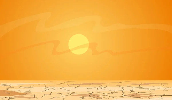 Dia Quente Verão Paisagem Deserto — Vetor de Stock