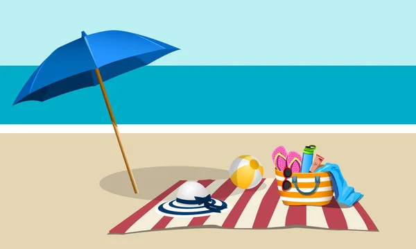 Picnic Beach Umbrella — Stock Vector