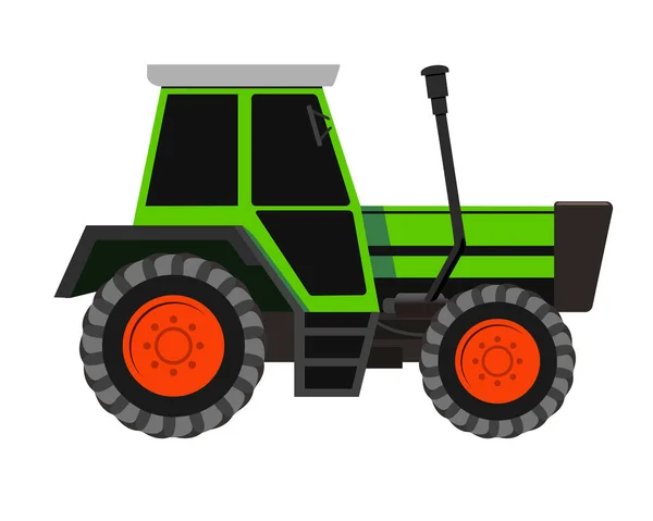 孤立的矢量绿色拖拉机插图 — 图库矢量图片