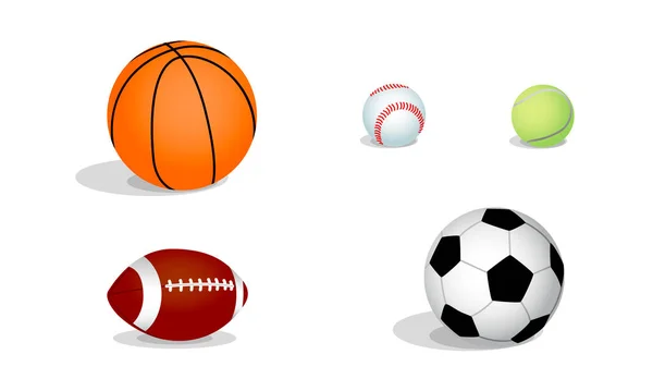 Verschiedene Sport Balls Vektor Illustration — Stockvektor