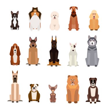 Farklı Köpekler Vektör illüstrasyonu